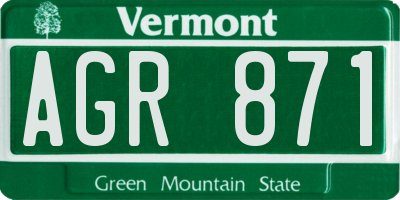VT license plate AGR871