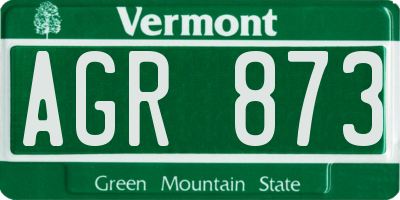 VT license plate AGR873