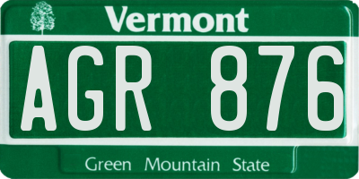 VT license plate AGR876