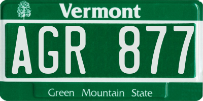VT license plate AGR877