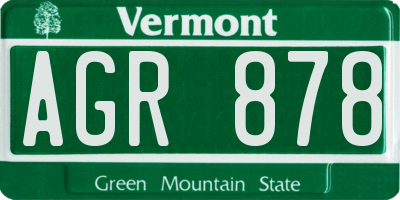 VT license plate AGR878