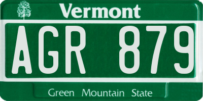 VT license plate AGR879