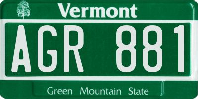 VT license plate AGR881