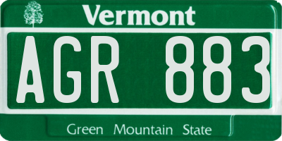 VT license plate AGR883