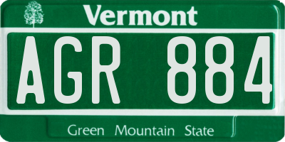 VT license plate AGR884