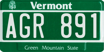 VT license plate AGR891