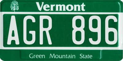 VT license plate AGR896