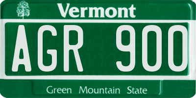VT license plate AGR900