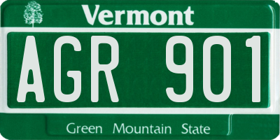 VT license plate AGR901
