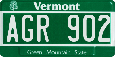 VT license plate AGR902