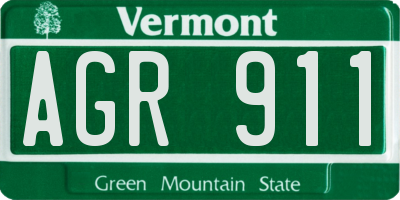 VT license plate AGR911