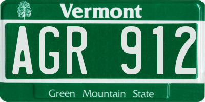 VT license plate AGR912