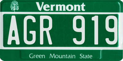 VT license plate AGR919