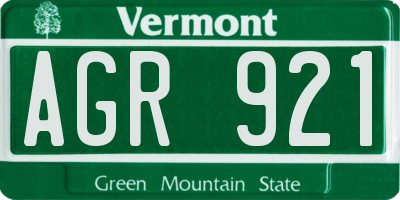 VT license plate AGR921