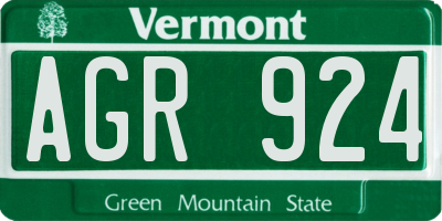 VT license plate AGR924