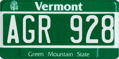 VT license plate AGR928