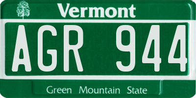 VT license plate AGR944