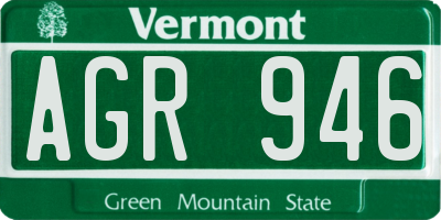 VT license plate AGR946