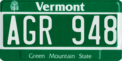 VT license plate AGR948
