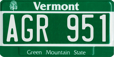 VT license plate AGR951