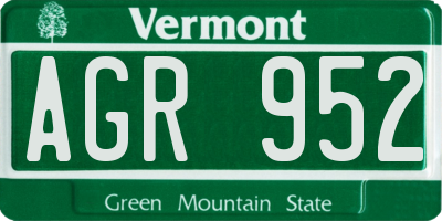 VT license plate AGR952