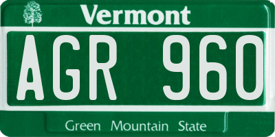 VT license plate AGR960