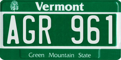 VT license plate AGR961