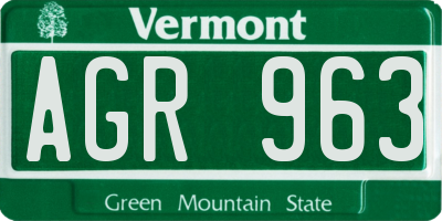 VT license plate AGR963