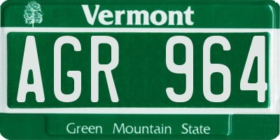 VT license plate AGR964