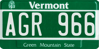 VT license plate AGR966
