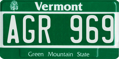 VT license plate AGR969