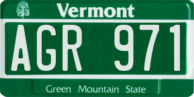 VT license plate AGR971