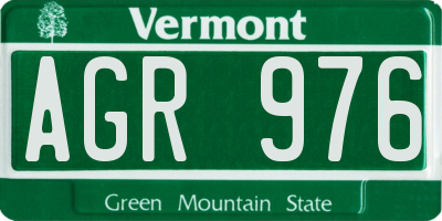 VT license plate AGR976