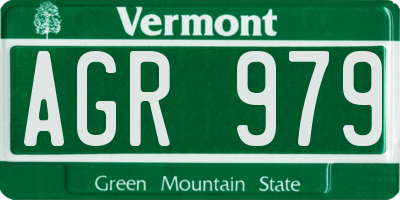 VT license plate AGR979