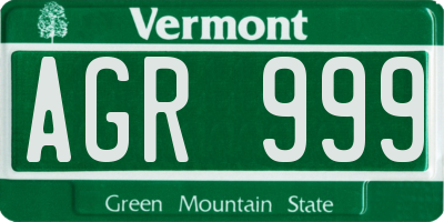VT license plate AGR999