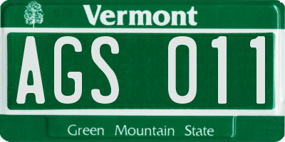 VT license plate AGS011