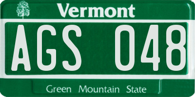 VT license plate AGS048