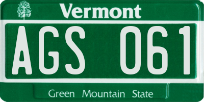 VT license plate AGS061