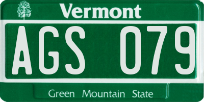 VT license plate AGS079