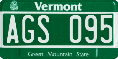 VT license plate AGS095