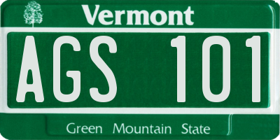 VT license plate AGS101