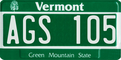 VT license plate AGS105