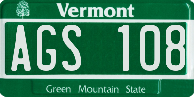 VT license plate AGS108