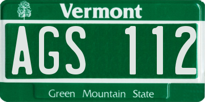 VT license plate AGS112