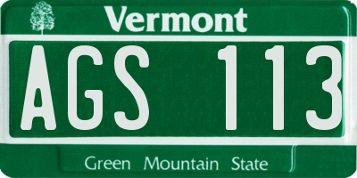 VT license plate AGS113