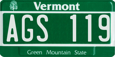 VT license plate AGS119