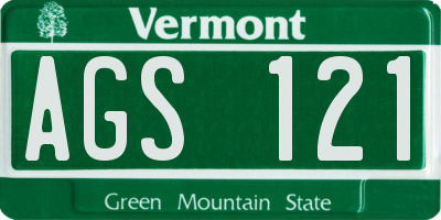VT license plate AGS121