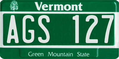 VT license plate AGS127