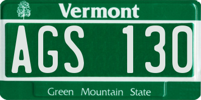 VT license plate AGS130