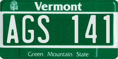 VT license plate AGS141